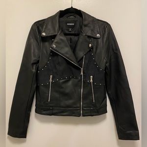 Express Faux Leather & Suede Moto Jacket